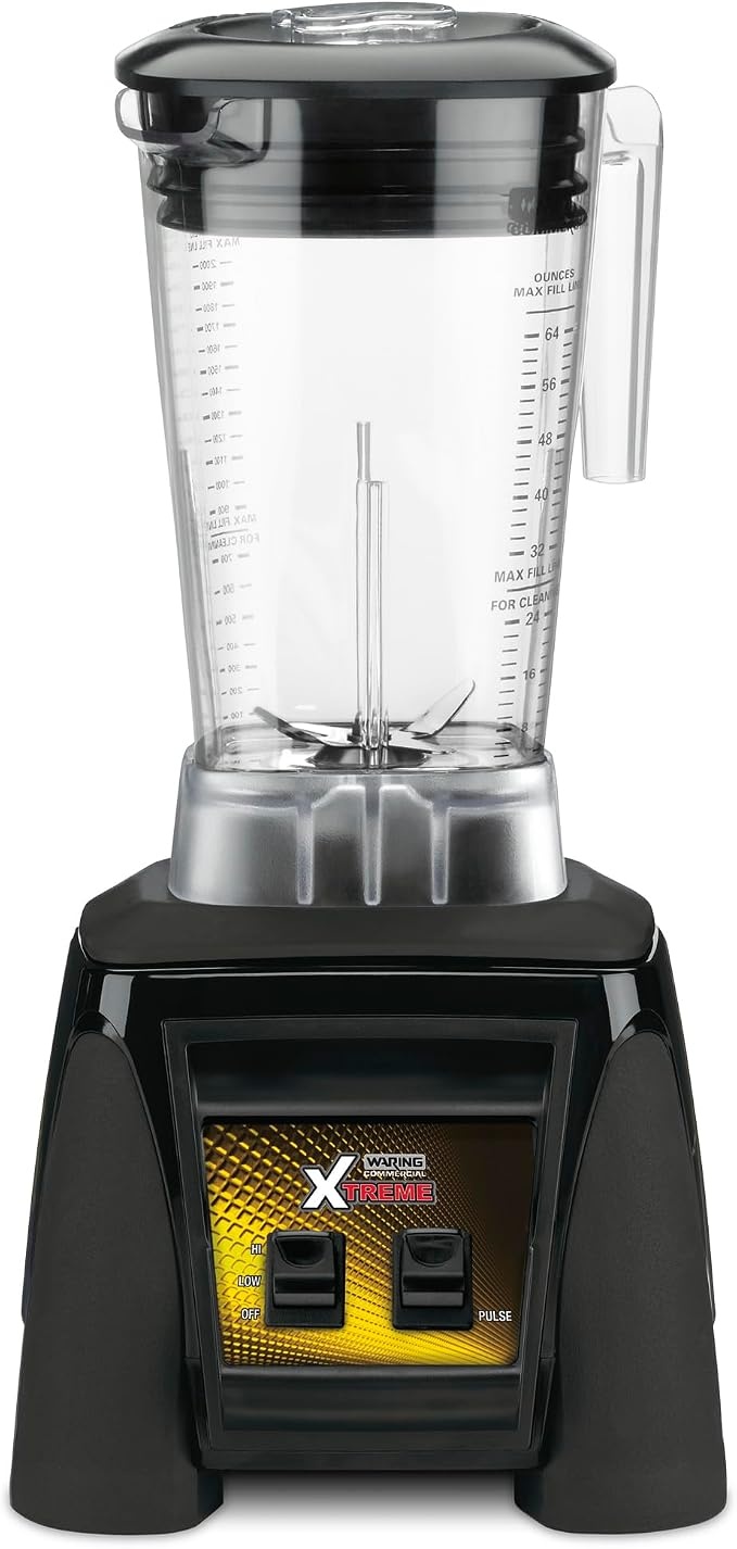 Waring Commercial MX1000XTX 3.5 HP Blender with Paddle Switches, Pulse Feature and a 64 oz. BPA Free Copolyester Container, 120V, 5-15 Phase Plug, Black