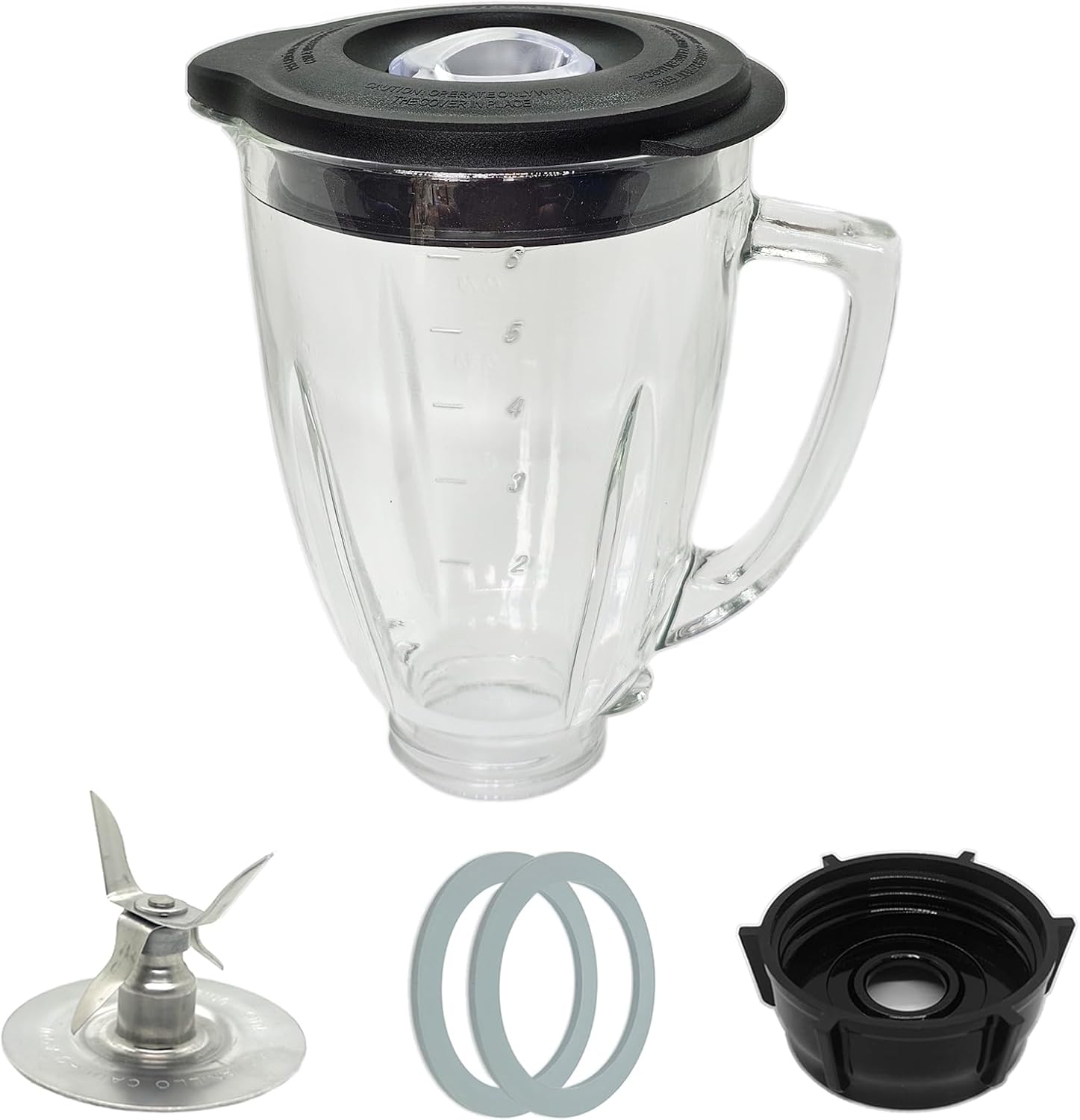 6 Cup Glass Jar Replacement with Blade (B0DWF49WYQ)