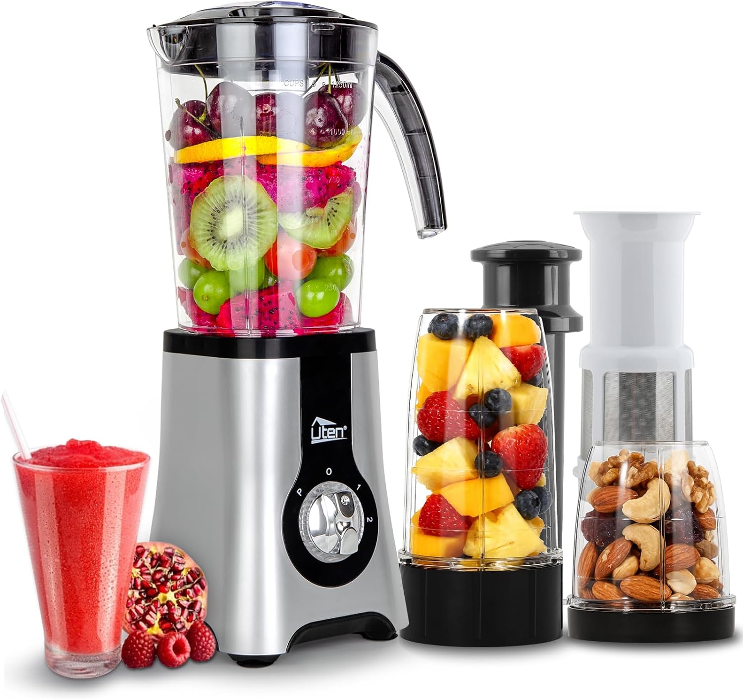 Smoothie Blender Grinder 5-in-1, Multi-Functional Mixer 42 oz, Juicer