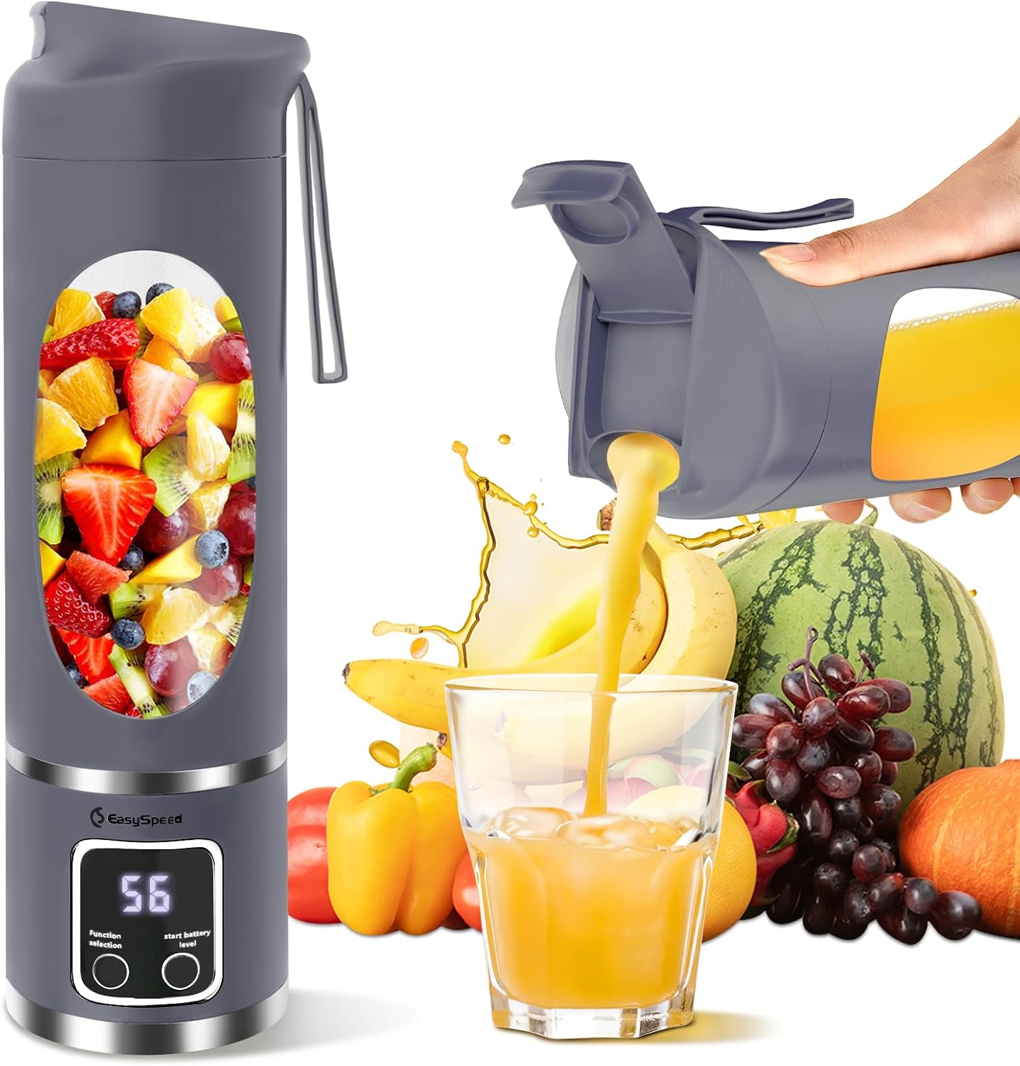 EASYSPEED Portable Blender Electric USB-C, 500ML Personal Juicer